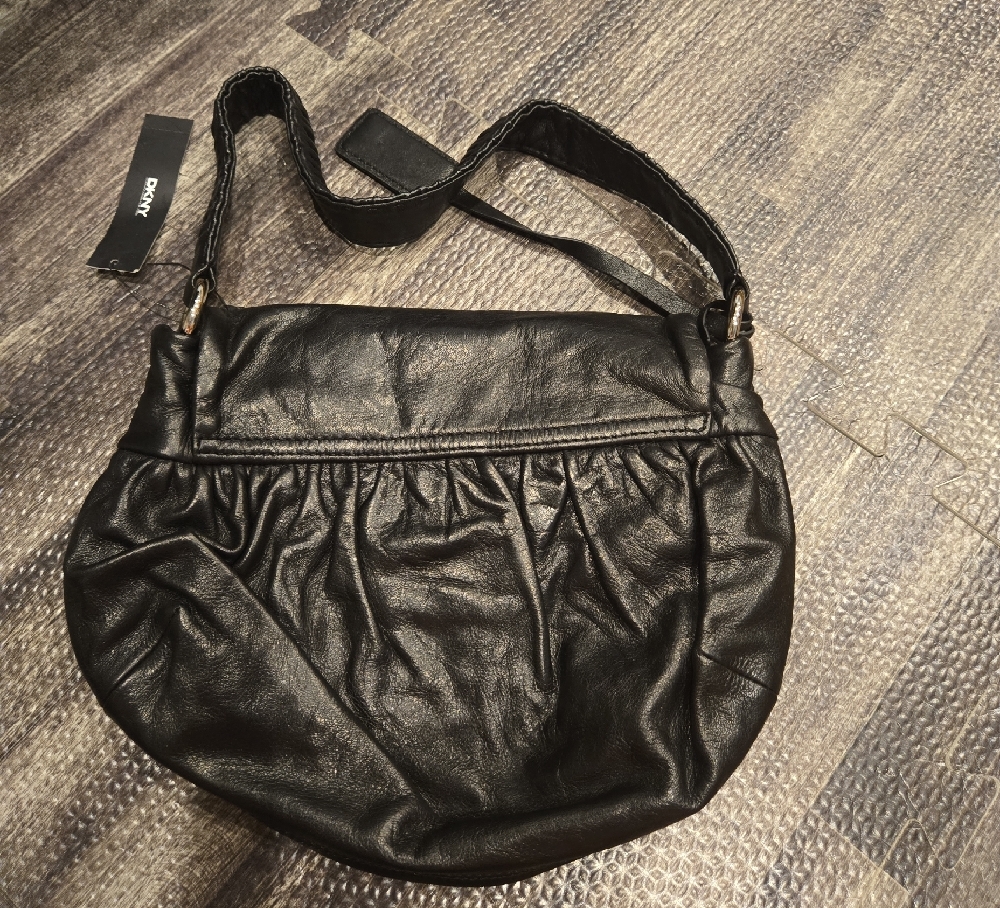 DKNY Black Leather Shoulder Bag - Picture 2 of 5